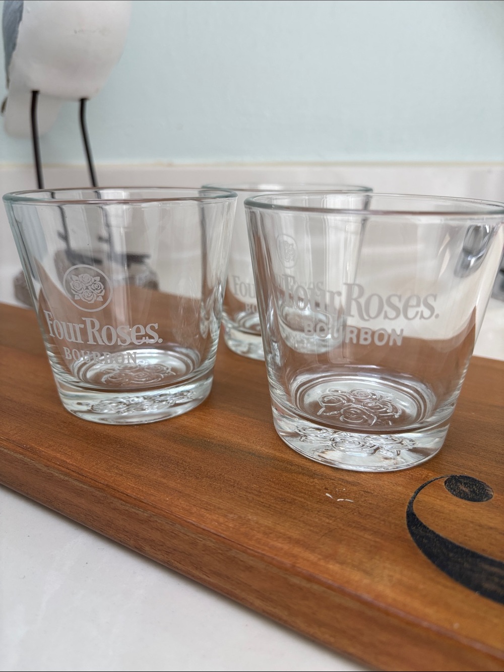 Clear Glass Bourbon Tumblers - Set of 3
